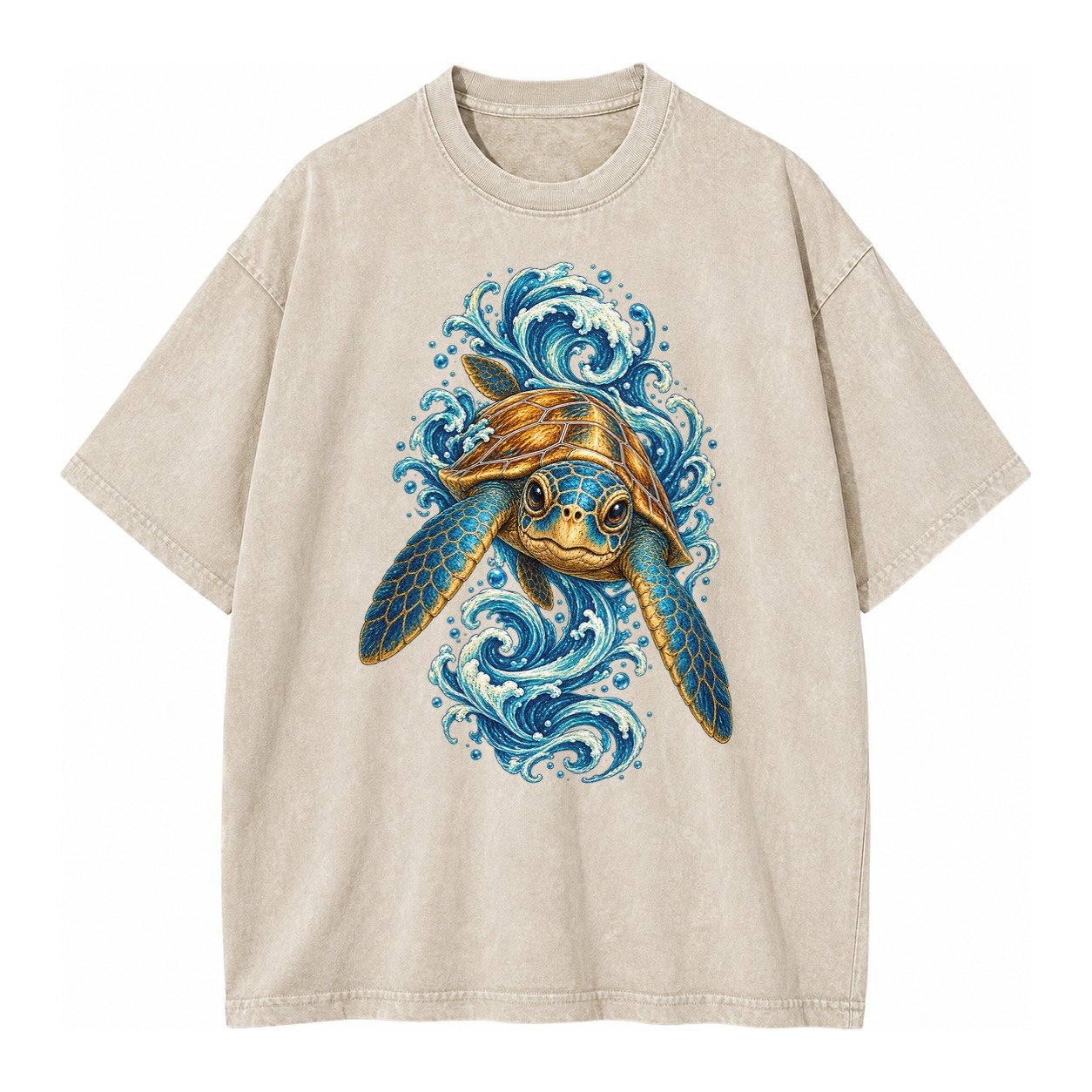 Ornate Sea Turtle Vintage T-shirt – Off White