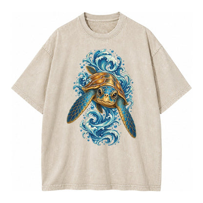 Ornate Sea Turtle Vintage T-shirt – Off White