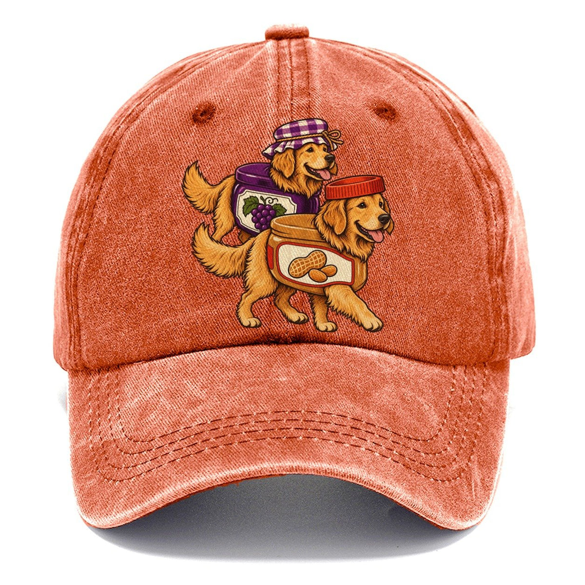 2 Golden Retrievers In Halloween Costumes Hdp 16 Parade Lineup Halloween Dog Parade Classic Cap – Terracotta Clay