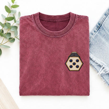 Concertina Hex Fold Left Chest Vintage T-shirt – Raspberry