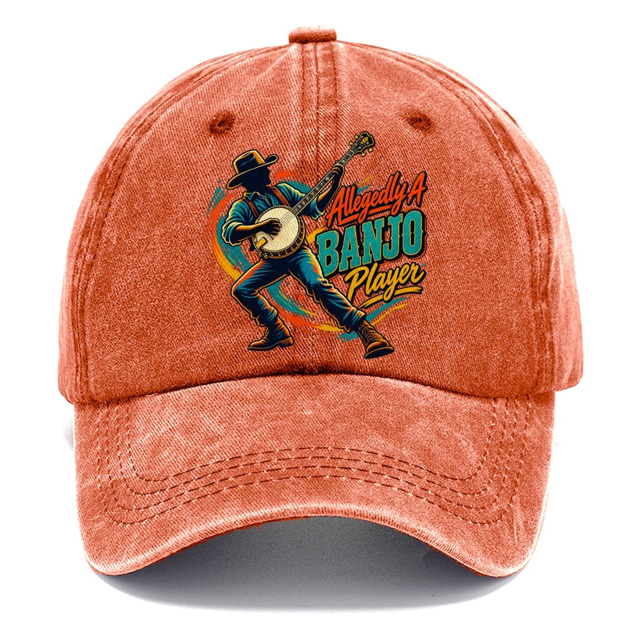 Allegedly A Banjo Player Music Instruments Classic Cap – Terracotta Clay