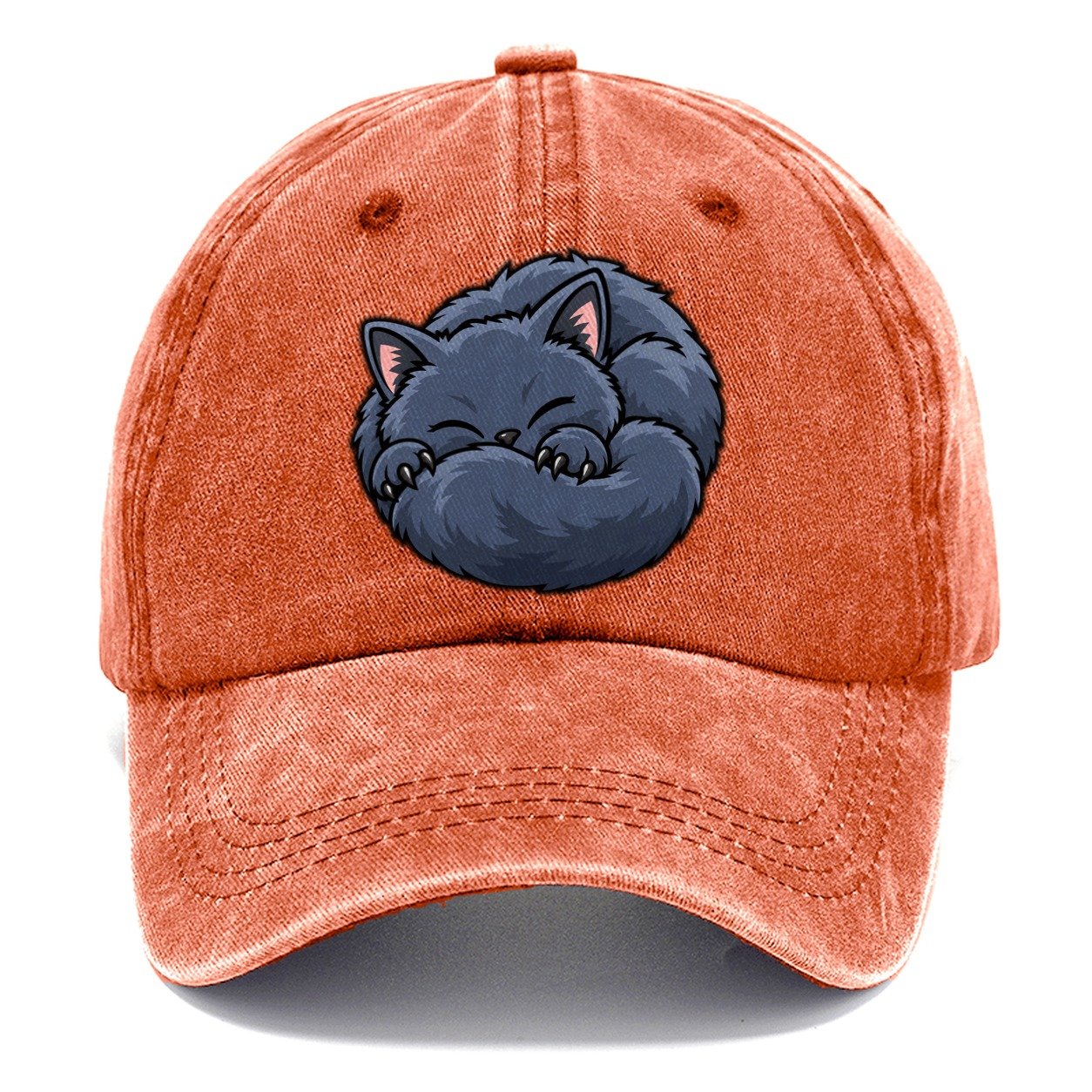 British Shorthair Sleeping Peeking Cats Classic Cap – Terracotta Clay