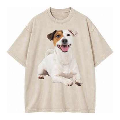 Jack Russell Terrier Dog Vintage T-shirt – Off White