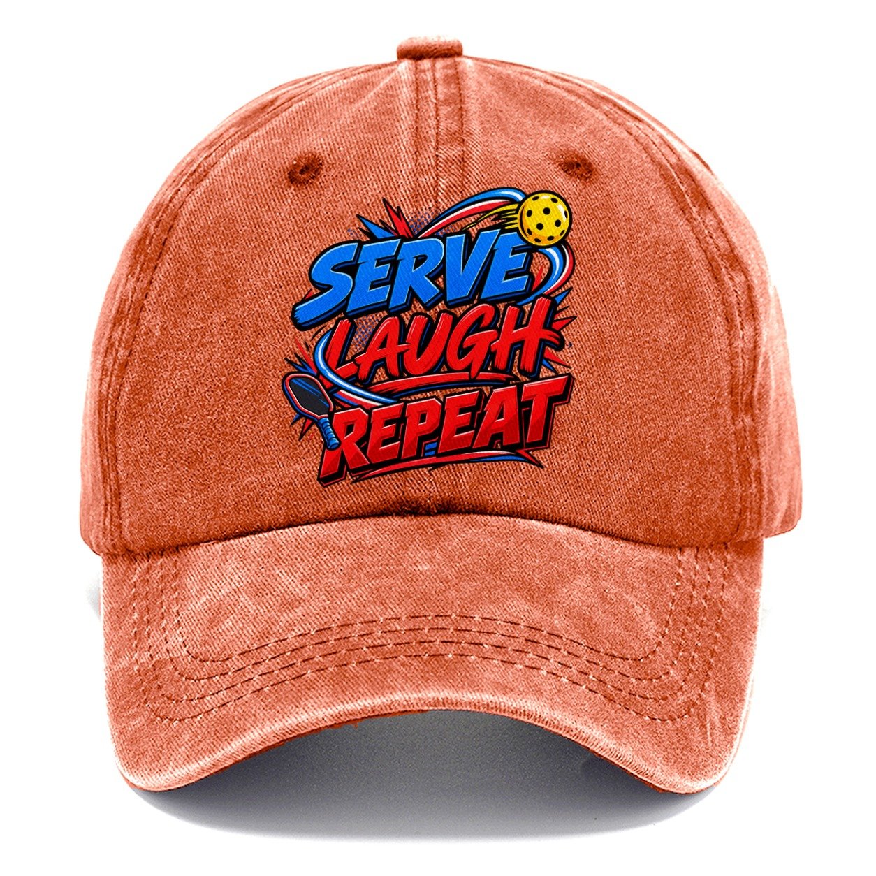 Serve Laugh Repeat Pickleball Life Classic Cap – Terracotta Clay