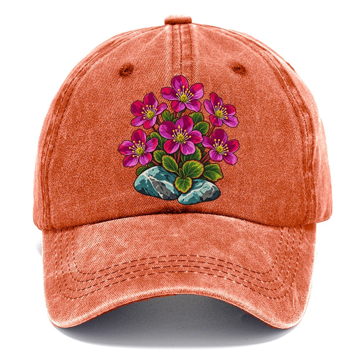 Nunavut Purple Saxifrage Canada Cultural Icons Classic Cap – Terracotta Clay