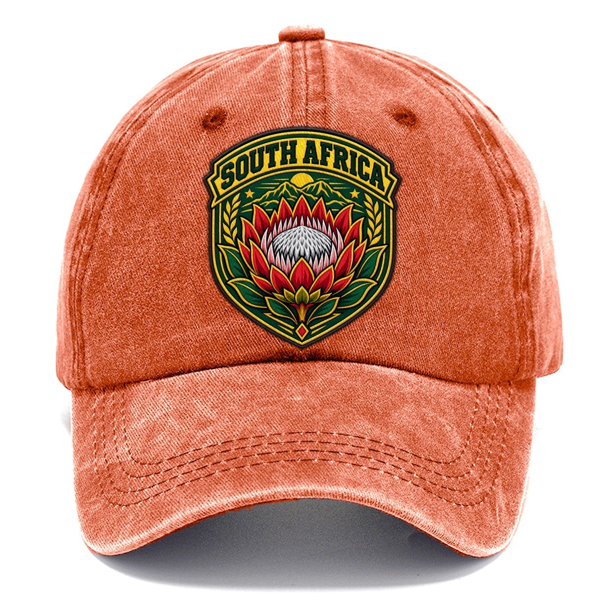 South Africa Retro Badge Country Logos Classic Cap – Terracotta Clay