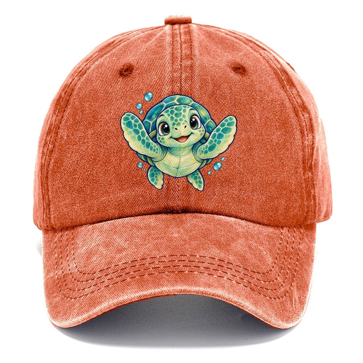 Sea Turtle Front Paddle Sea Sprite Classic Cap – Terracotta Clay