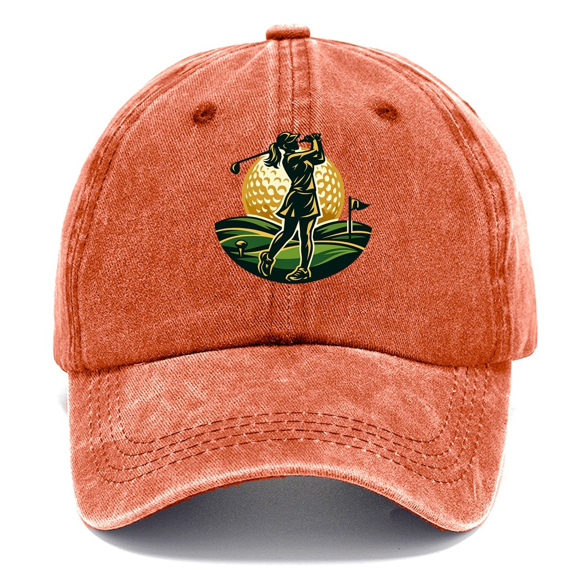 Elegant Fairway Swing Classic Cap – Terracotta Clay
