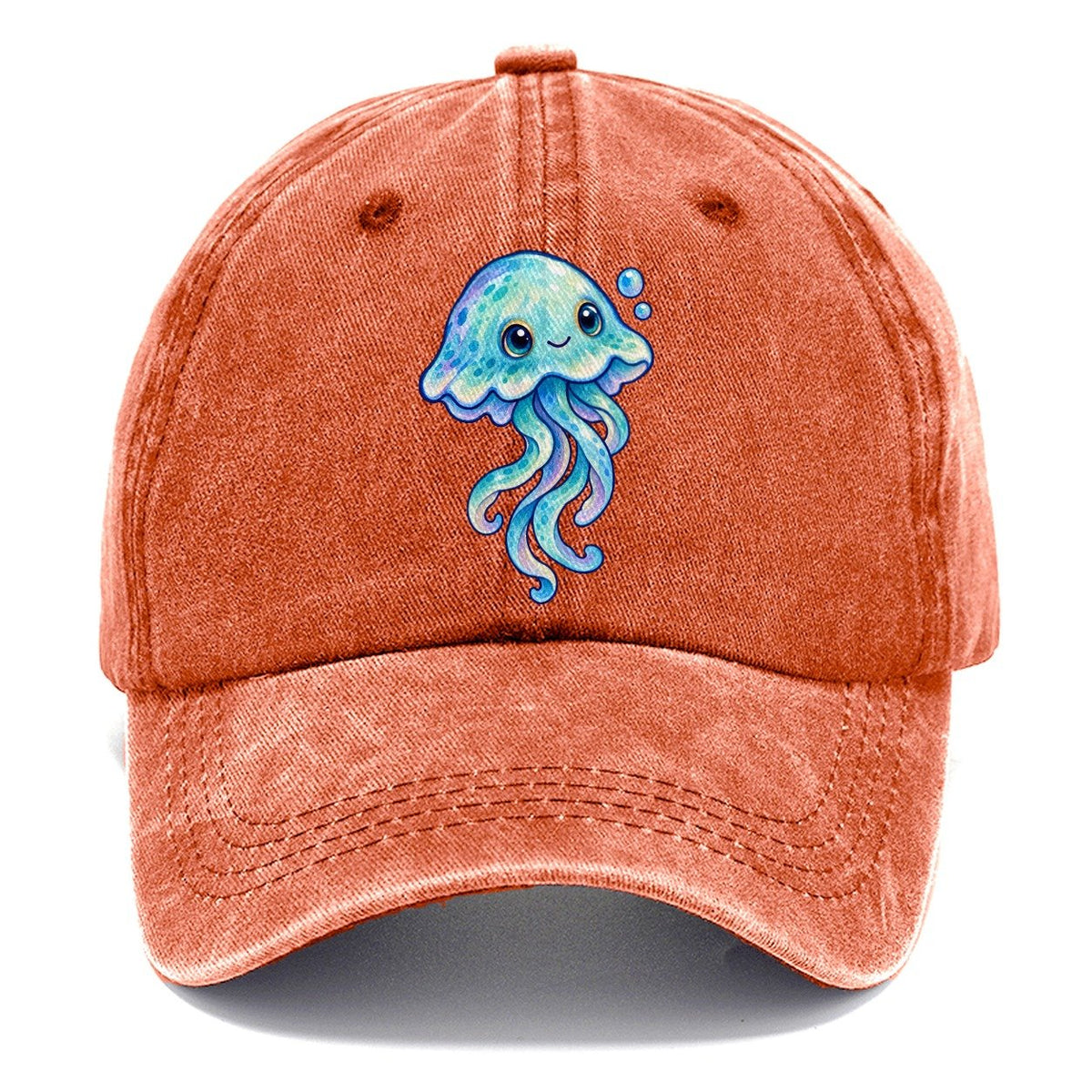 Jellyfish Upward Drift Sea Sprite Classic Cap – Terracotta Clay