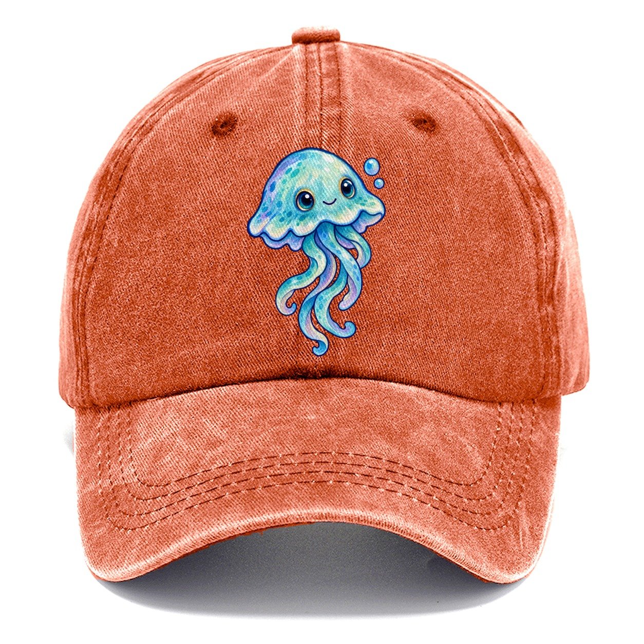 Jellyfish Upward Drift Sea Sprite Classic Cap – Terracotta Clay