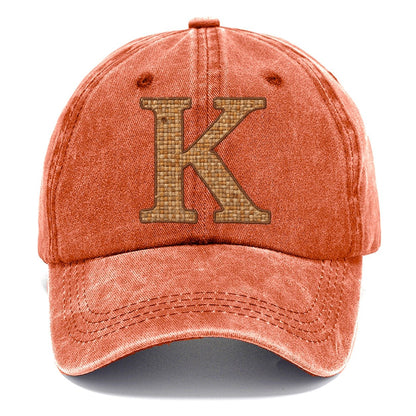 Woven Tweed K Monogram Classic Cap – Terracotta Clay