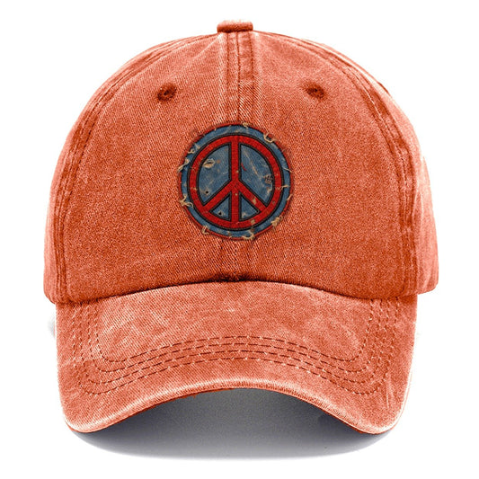 Peace Symbol Worn Icon Classic Cap – Terracotta Clay