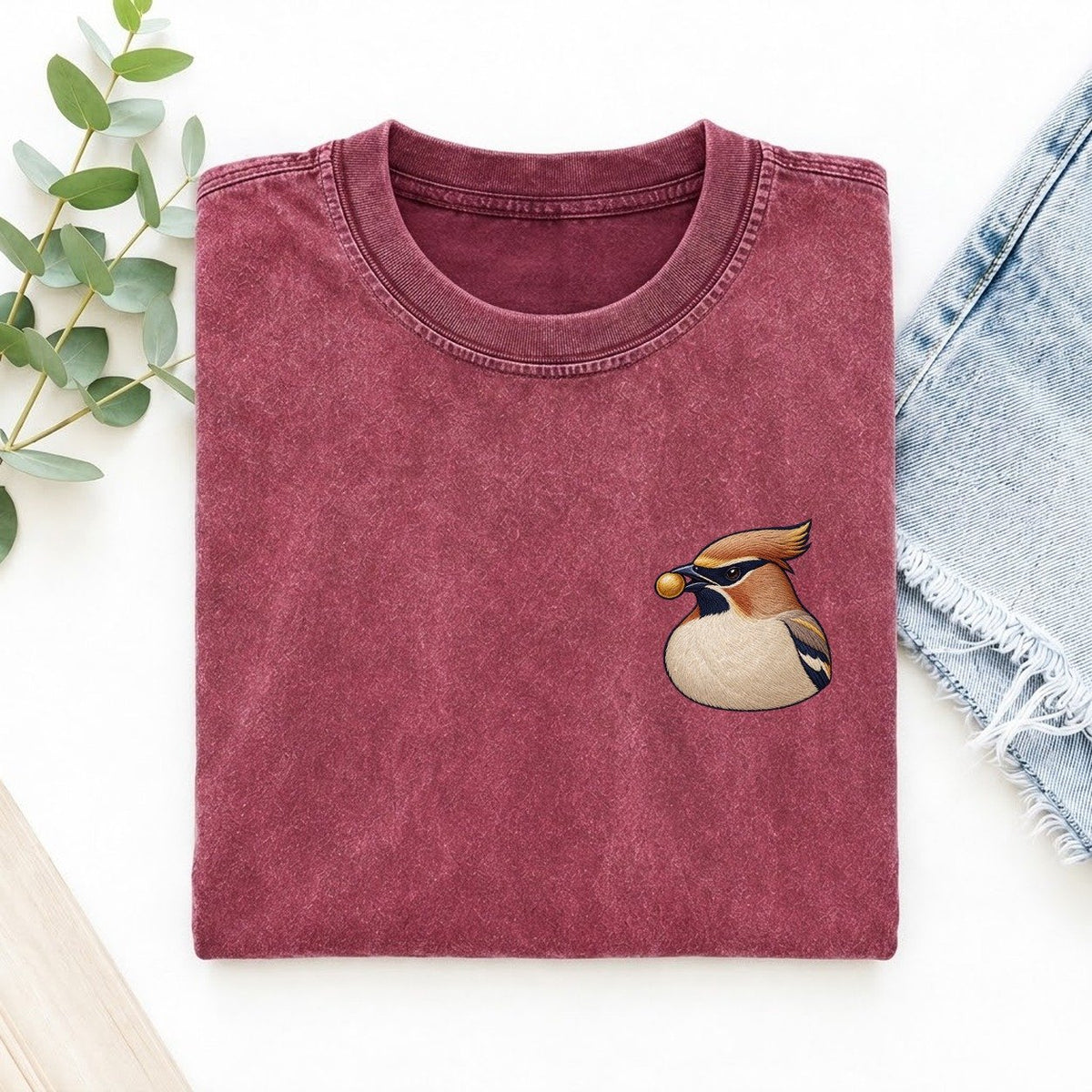 Waxwing Berry Poise Left Chest Vintage T-shirt – Raspberry