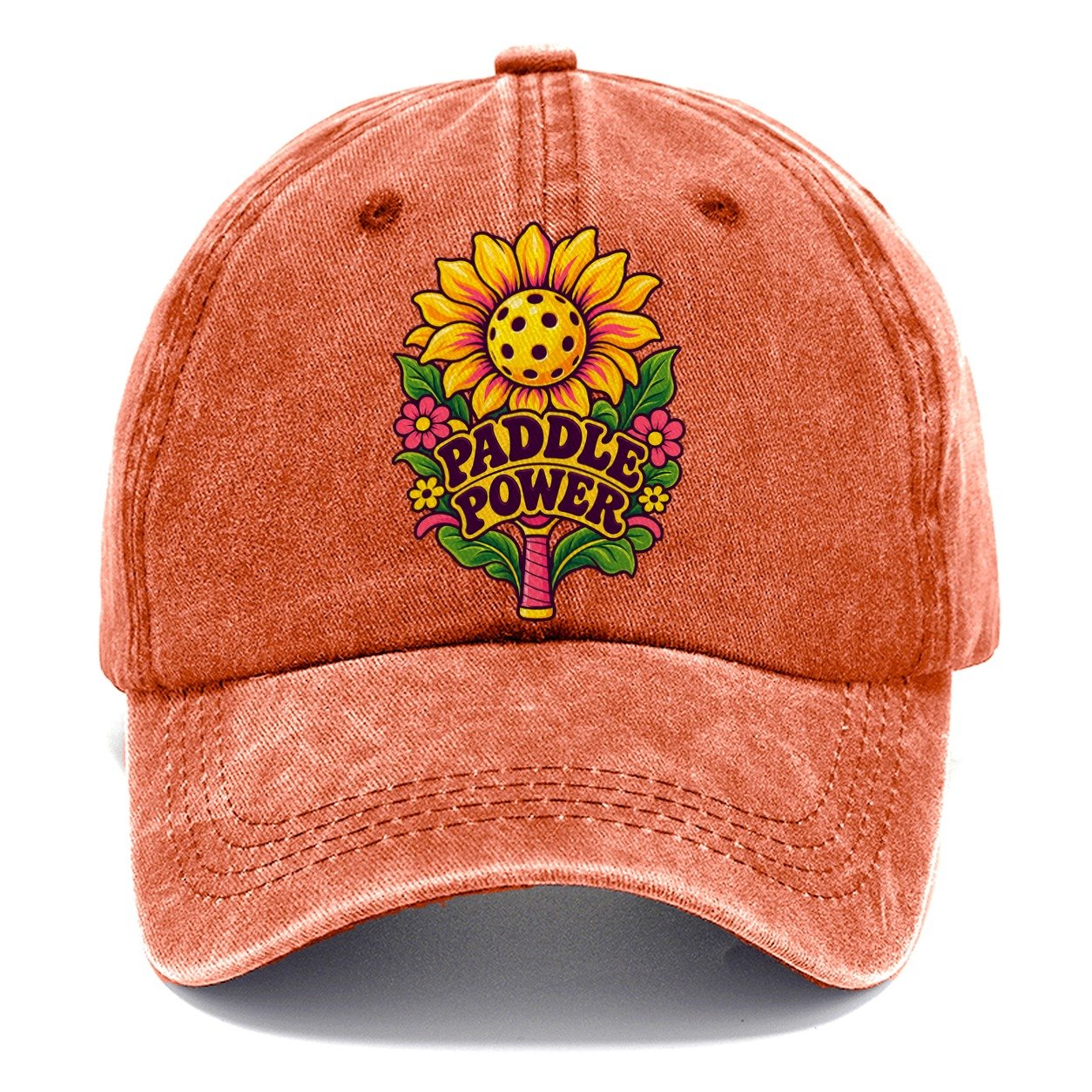 Sunflower Paddle Power Pickleball Life Classic Cap – Terracotta Clay