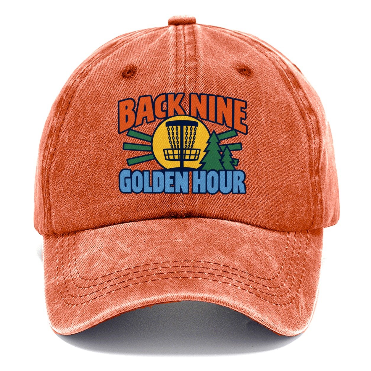 Back Nine Golden Hour Disc Golf Classic Cap – Terracotta Clay