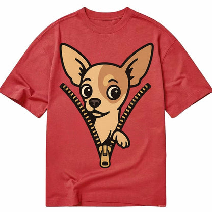 Chihuahua Apple Head Large Pointed Ears Big Round Eyes Tiny Classic T-shirt – Red