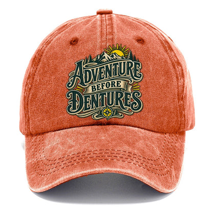 Adventure Before Dentures Retired Living Classic Cap – Terracotta Clay