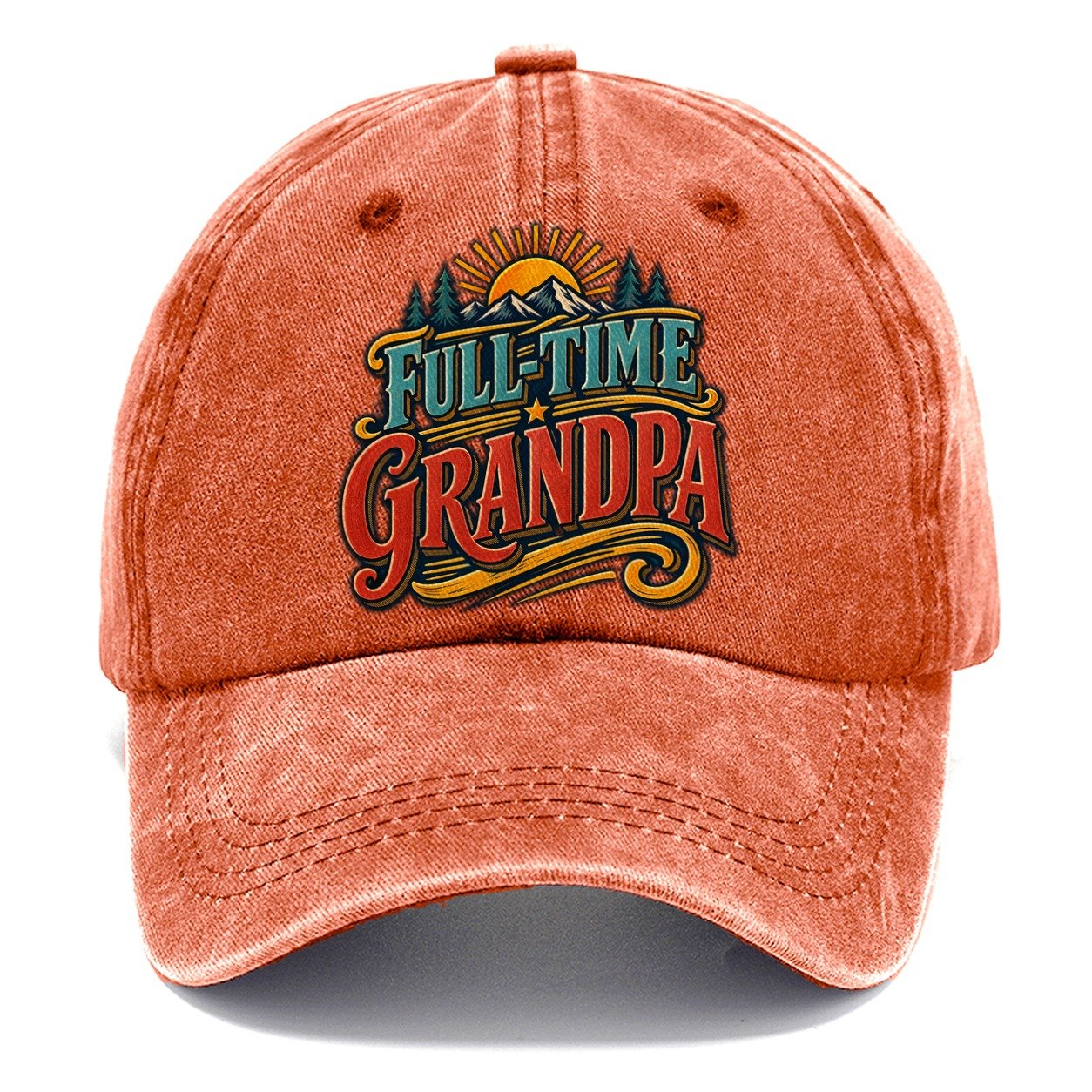 Full Time Grandpa Retired Living Classic Cap – Terracotta Clay