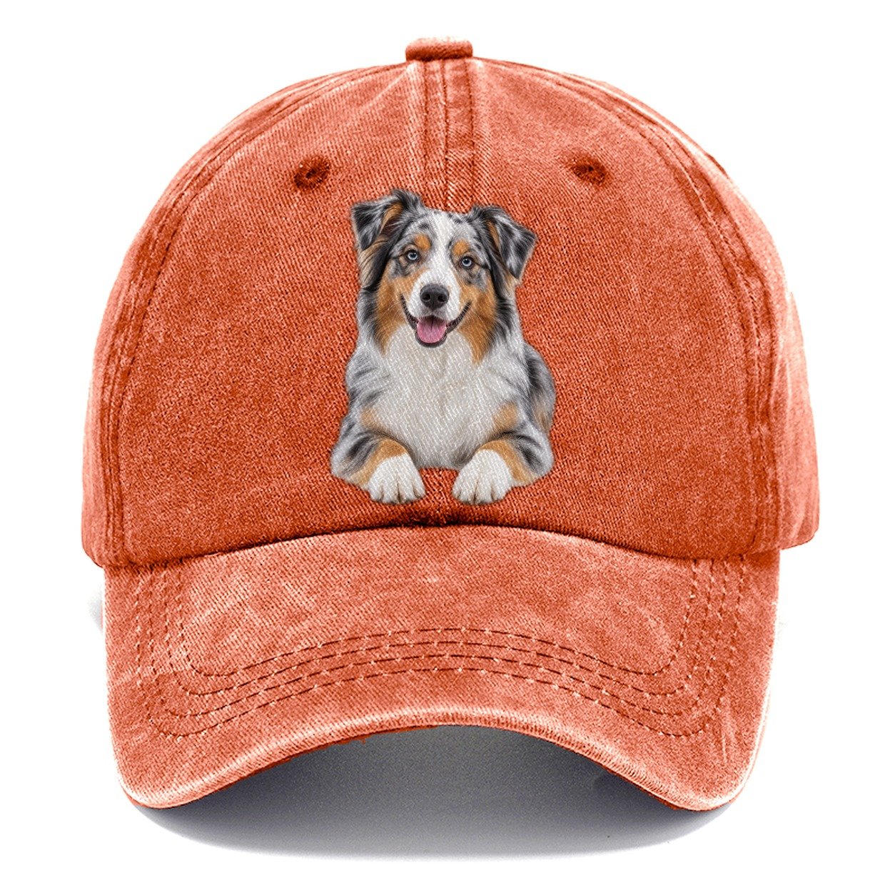 Australian Shepherd Sitting Top Breeds Classic Cap – Terracotta Clay