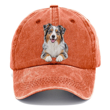Australian Shepherd Sitting Top Breeds Classic Cap – Terracotta Clay