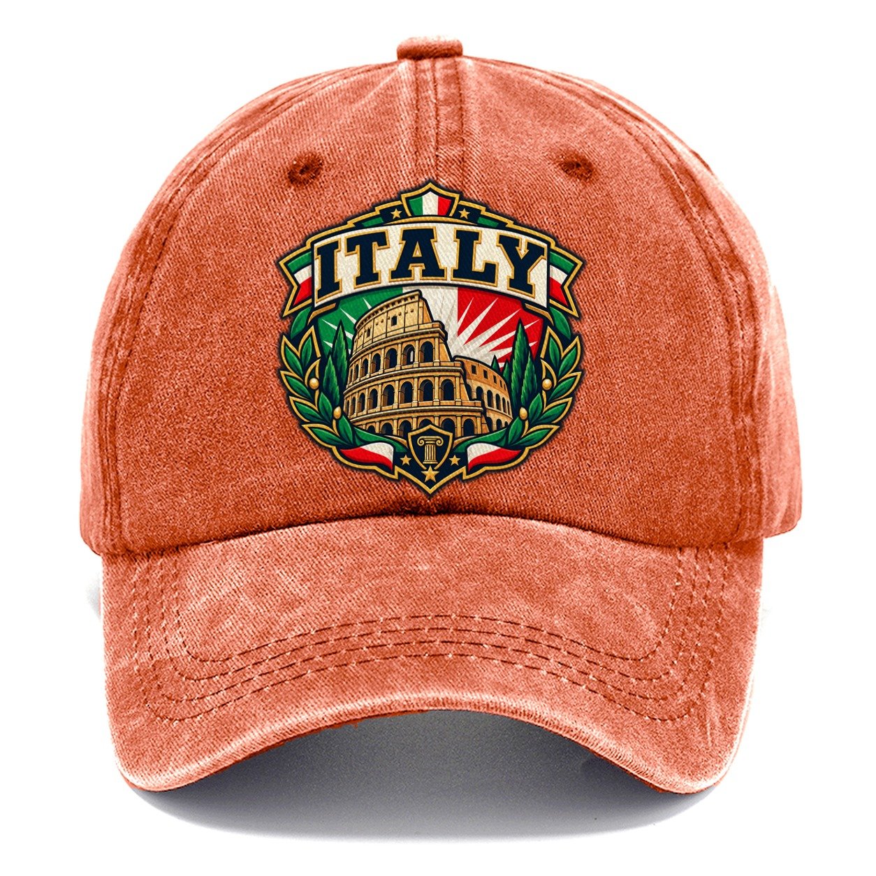 Italy Retro Badge Country Logos Classic Cap – Terracotta Clay