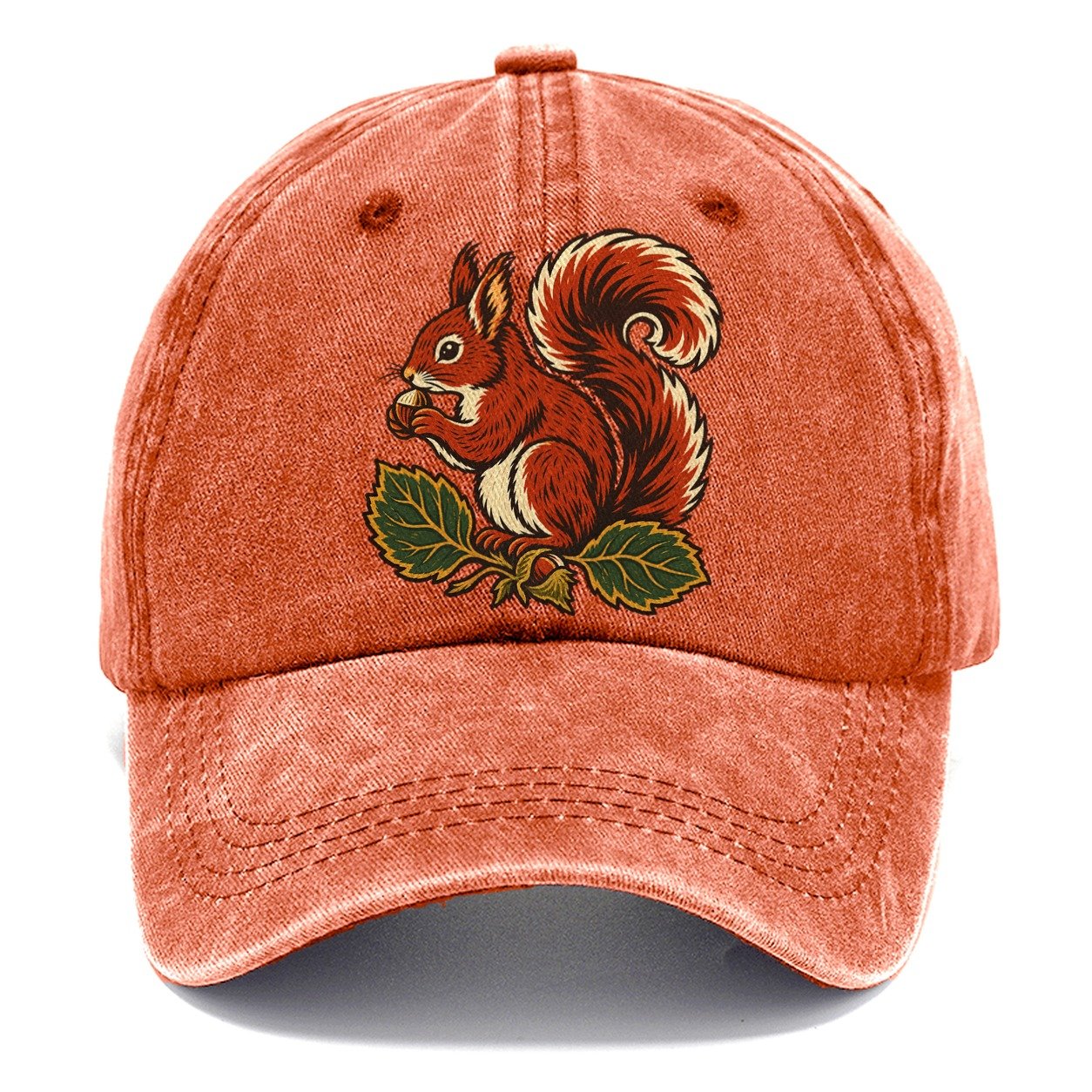 Lake District Red Squirrel And Hazelnuts Uk Culture Heritage Classic Cap – Terracotta Clay