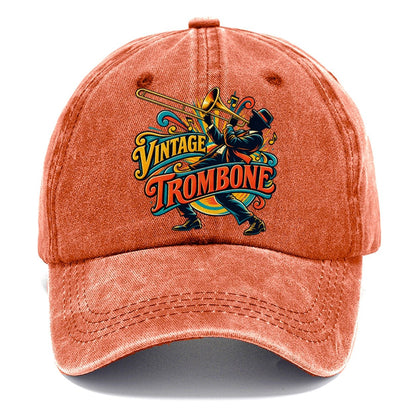 Vintage Trombone Music Instruments Classic Cap – Terracotta Clay