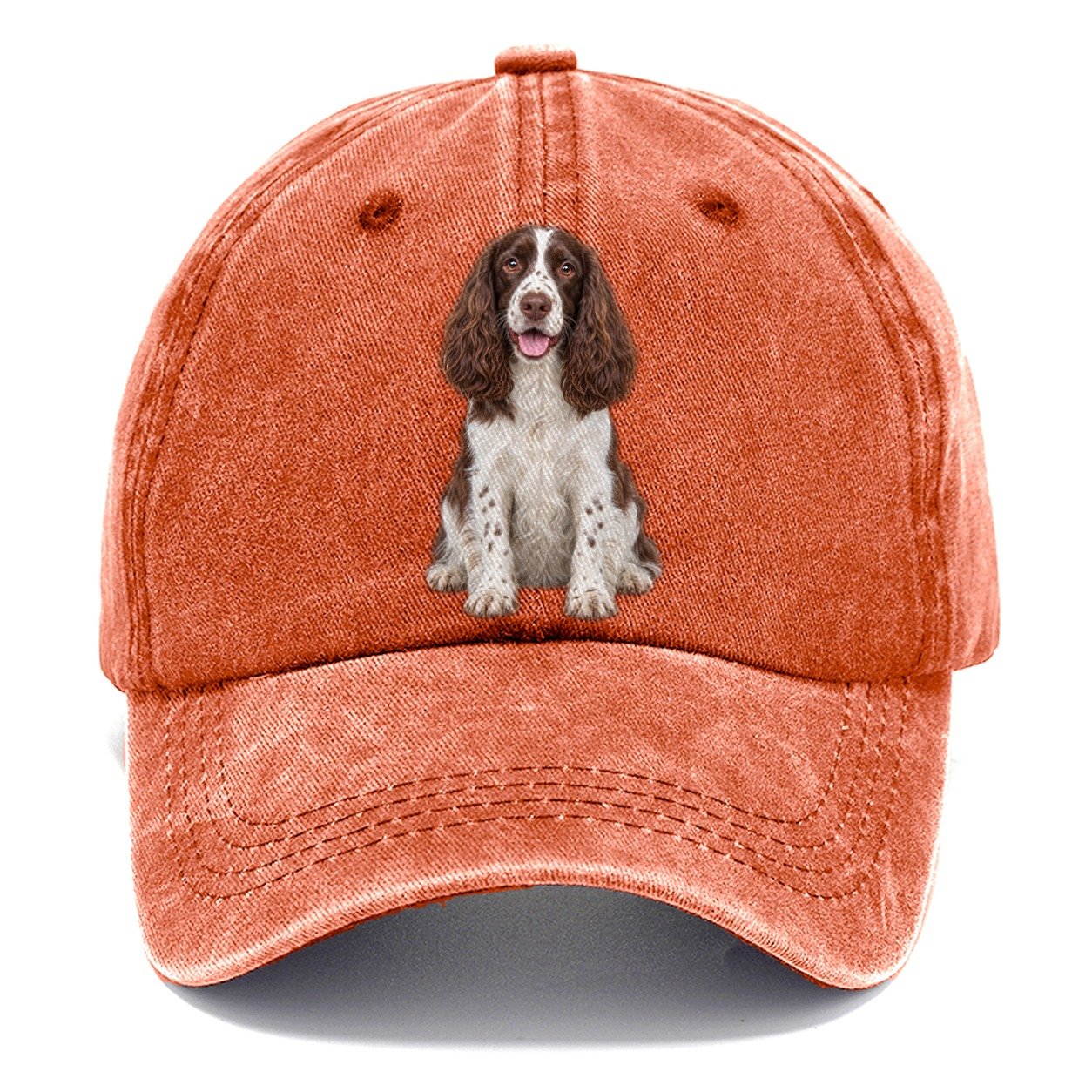 English Springer Spaniel Sitting Top Breeds Classic Cap – Terracotta Clay