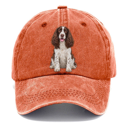 English Springer Spaniel Sitting Top Breeds Classic Cap – Terracotta Clay