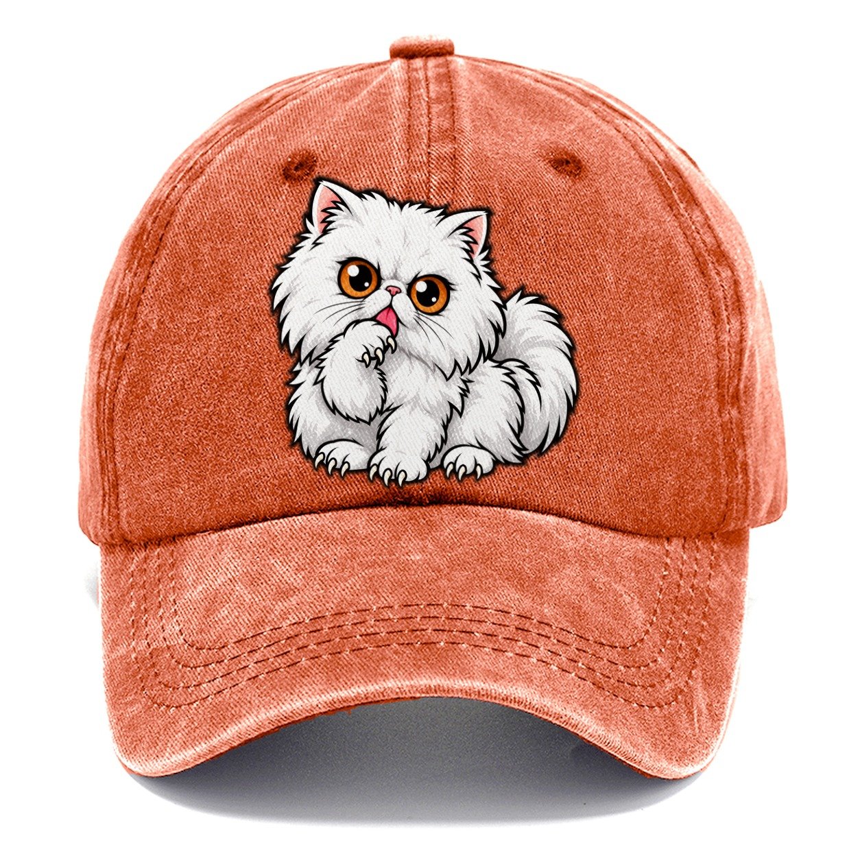White Persian Grooming Peeking Cats Classic Cap – Terracotta Clay