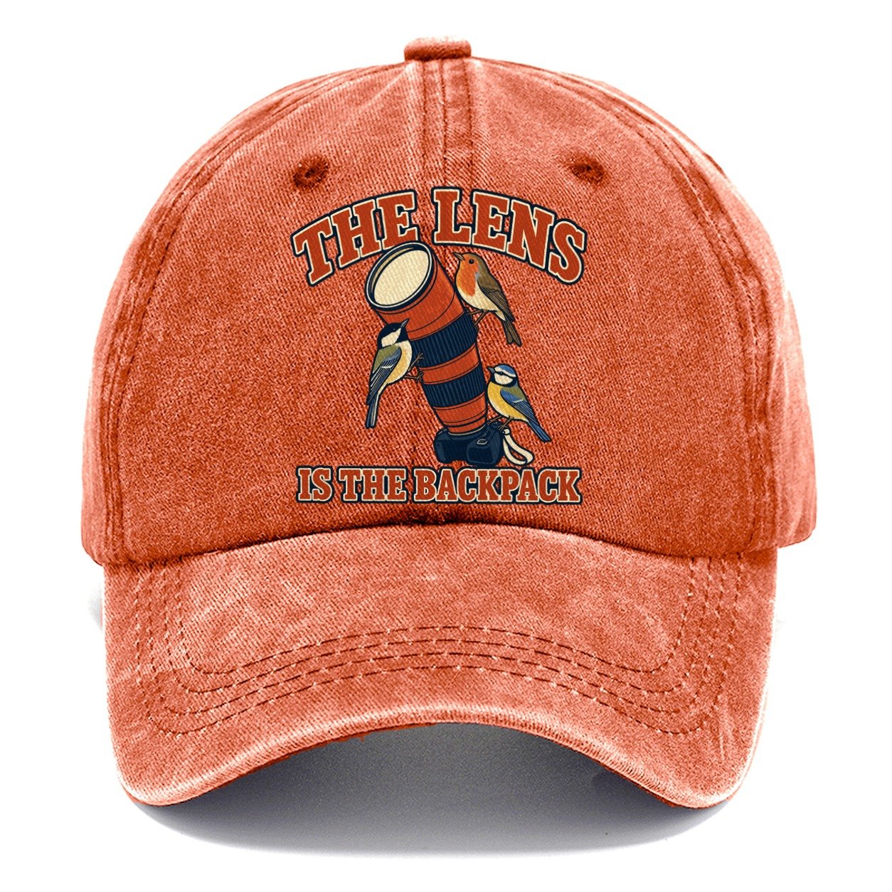 The Lens Is The Backpack Birdwatching Classic Cap – Terracotta Clay