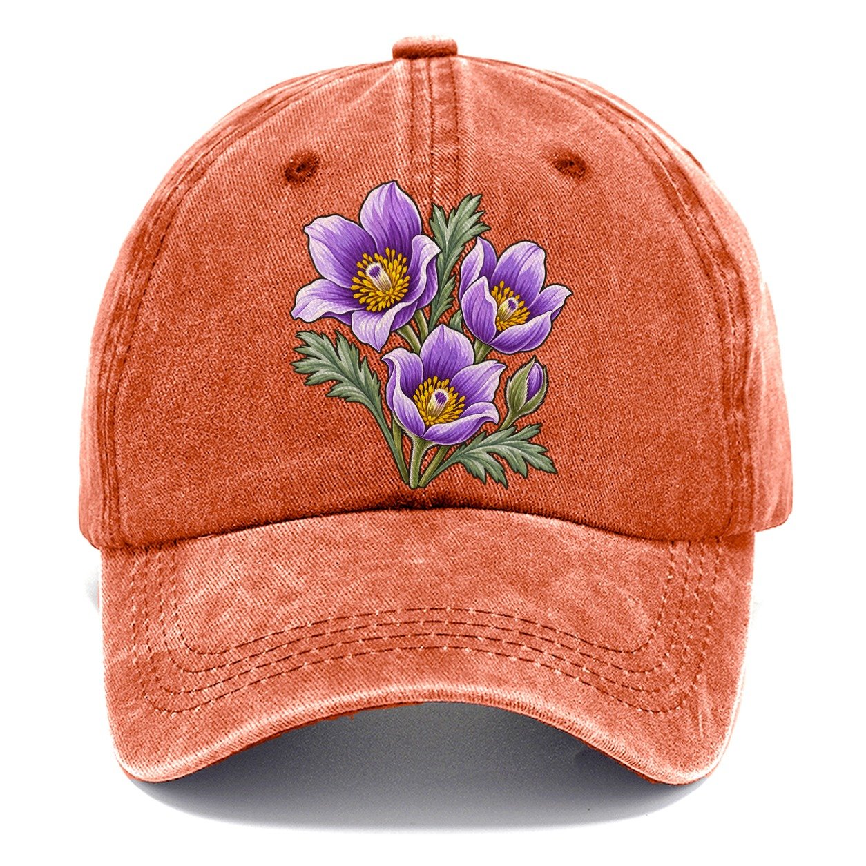 Manitoba Prairie Crocus Cluster Canada Cultural Icons Classic Cap – Terracotta Clay