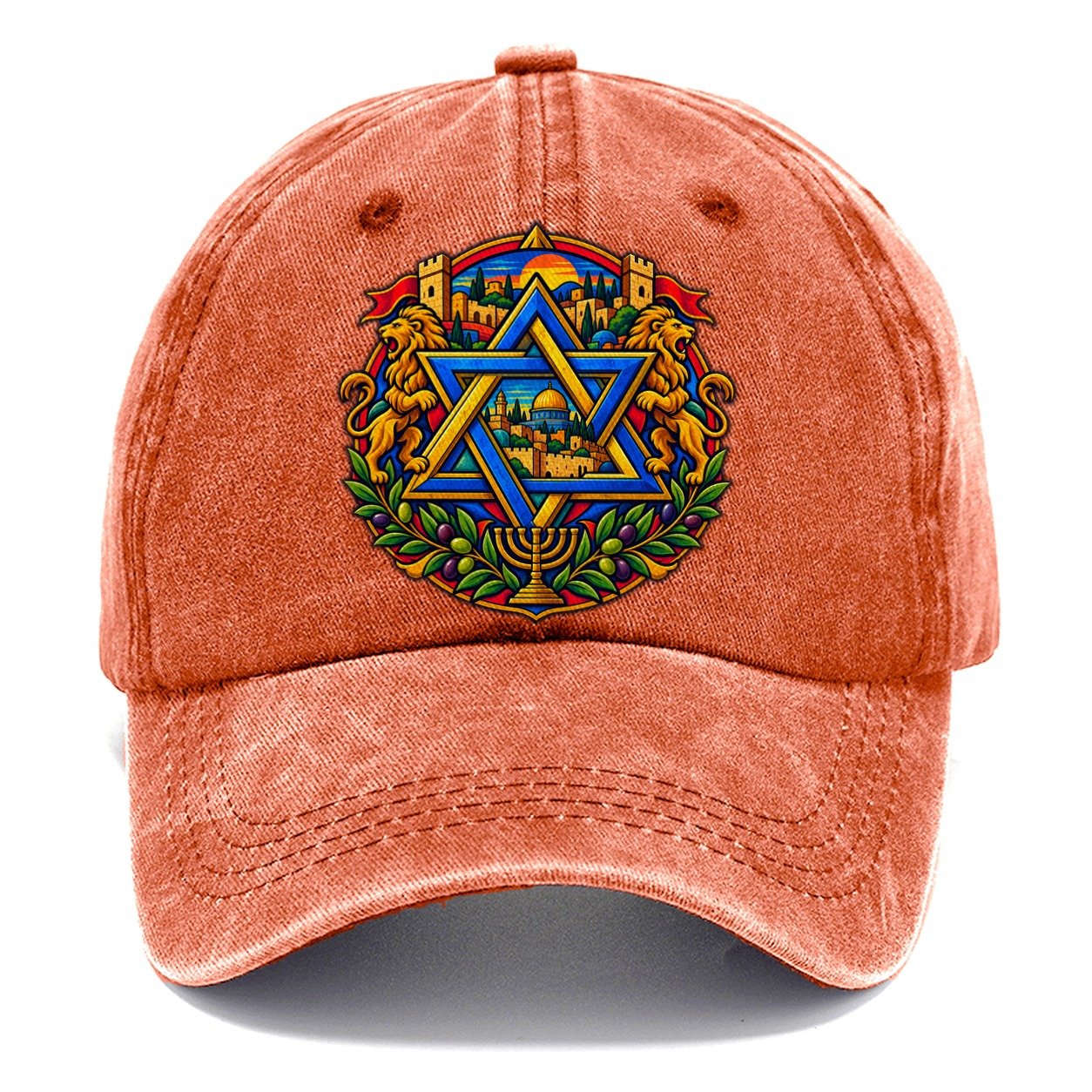 Interwoven Star Of David Jerusalem Classic Cap – Terracotta Clay