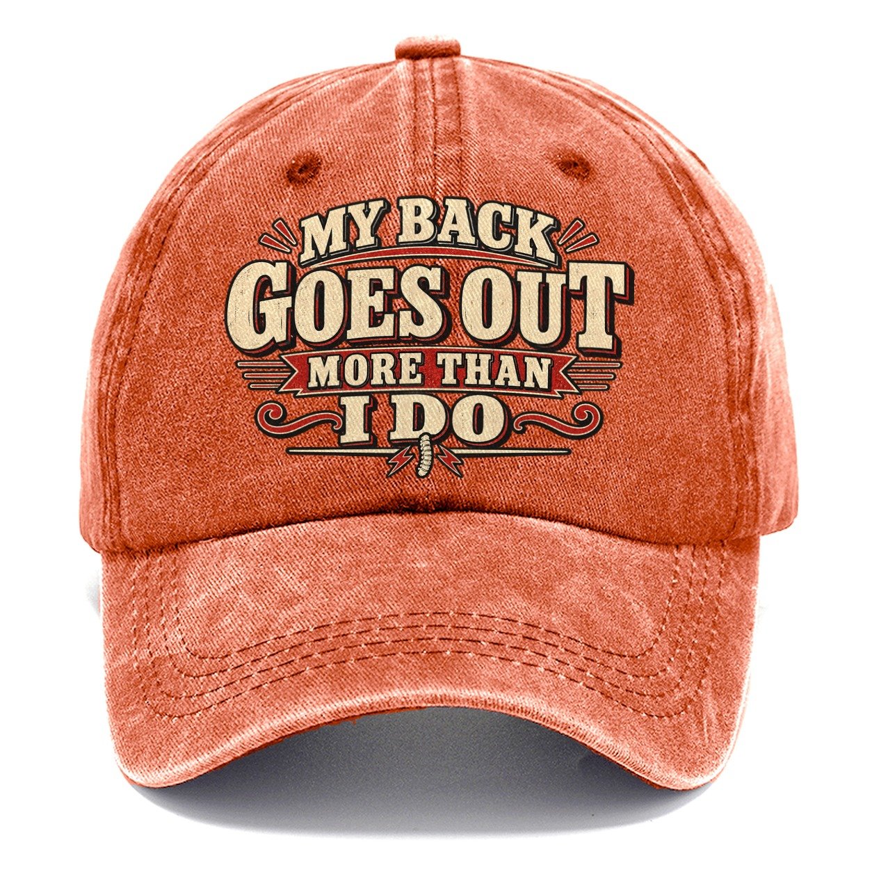 My Back Goes Out More Than I Do American Wit Classic Cap – Terracotta Clay