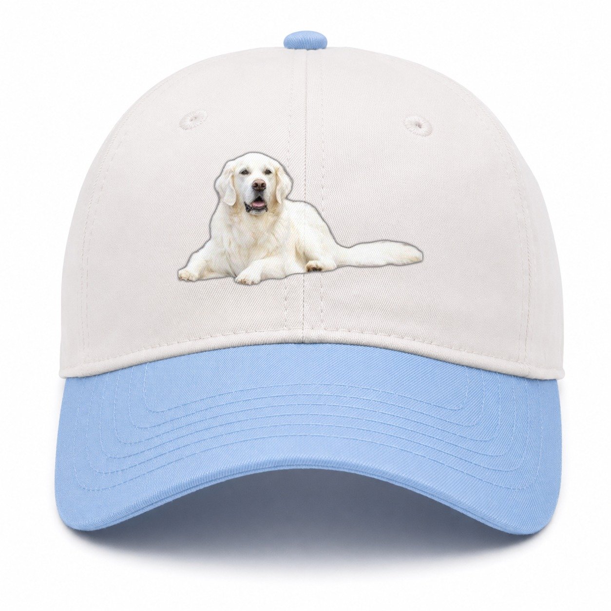 White English Cream Golden Retrievers Two Tone Cap – Sky