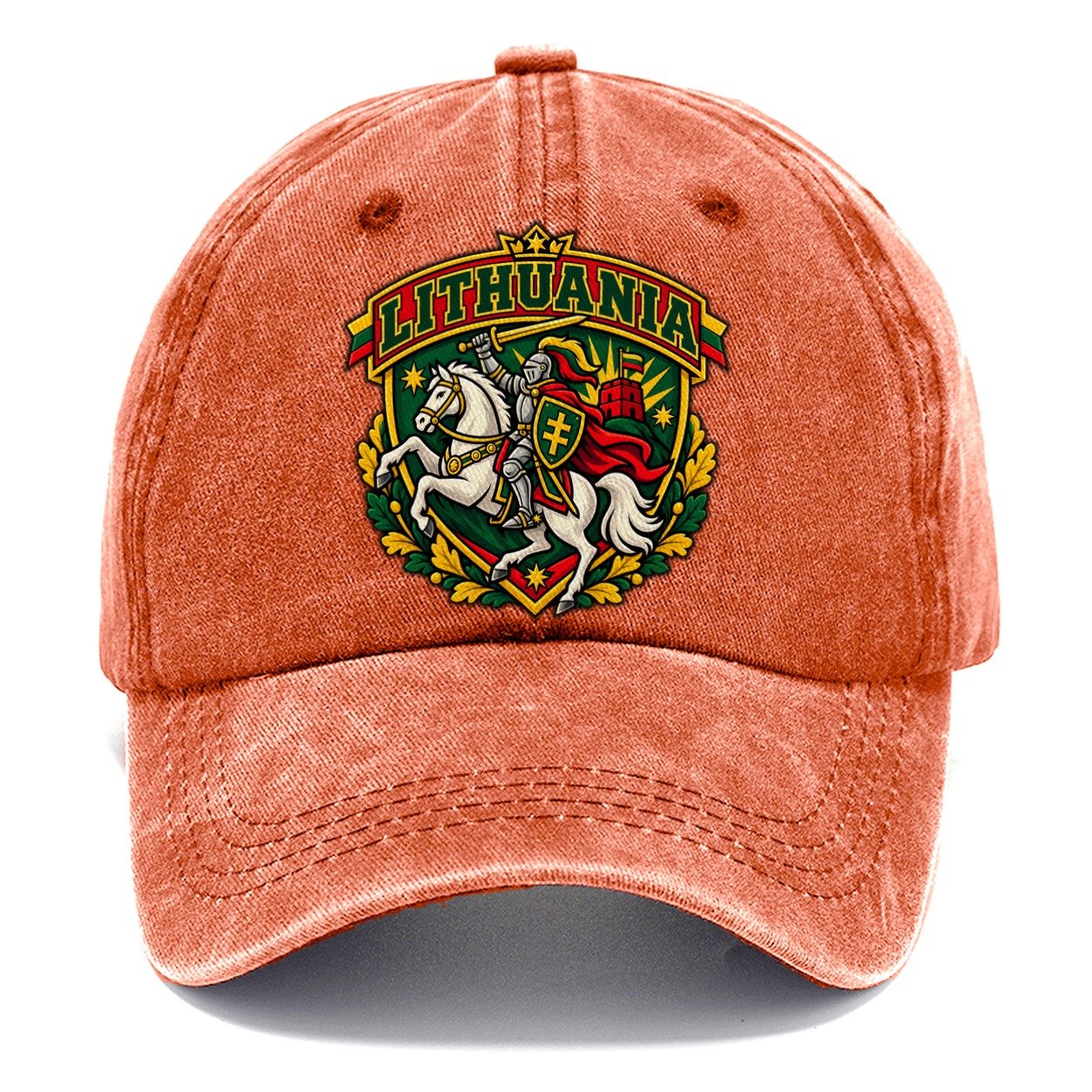Lithuania Retro Badge Country Logos Classic Cap – Terracotta Clay