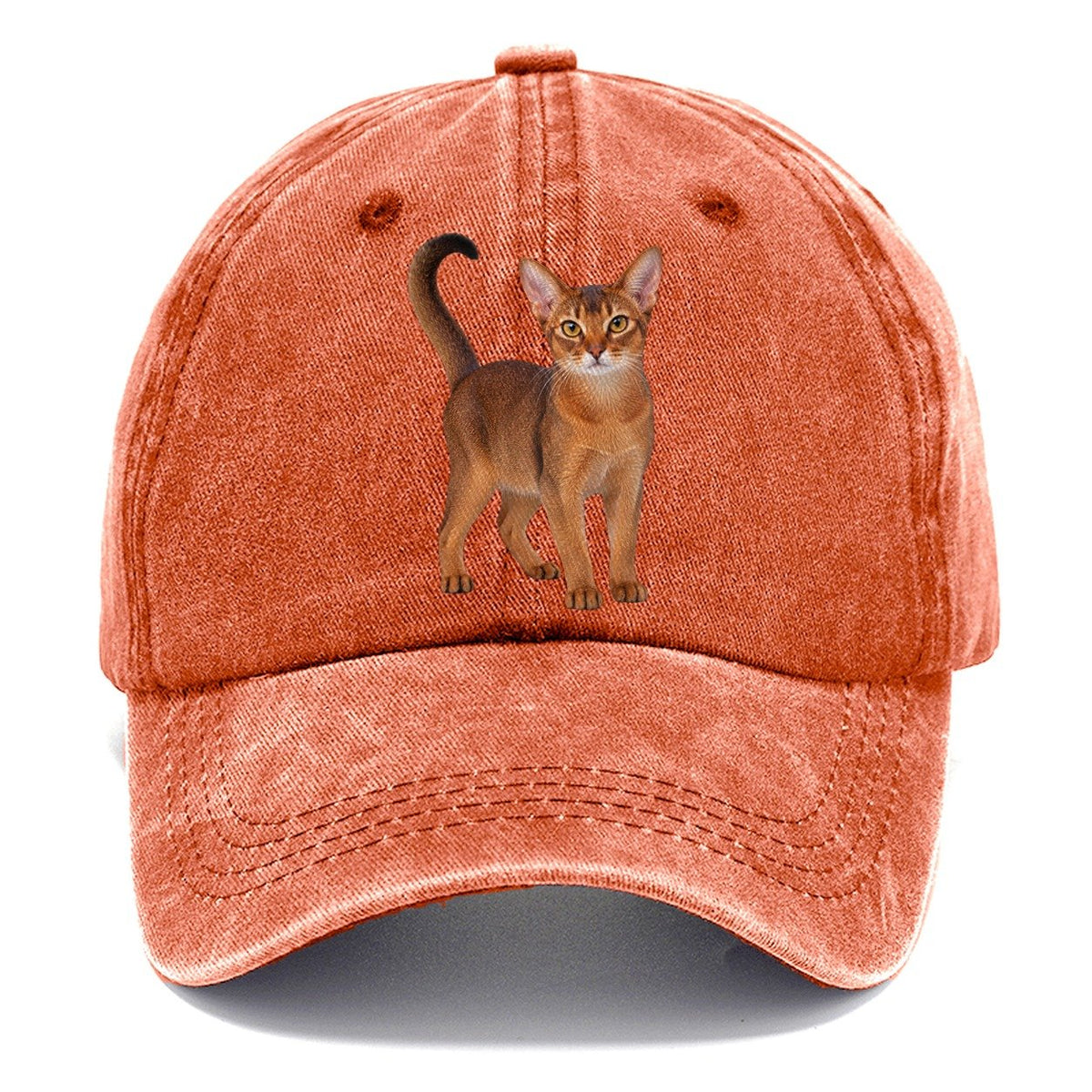 Abyssinian Standing Three Quarter Realistic Cat Portrait Classic Cap – Terracotta Clay