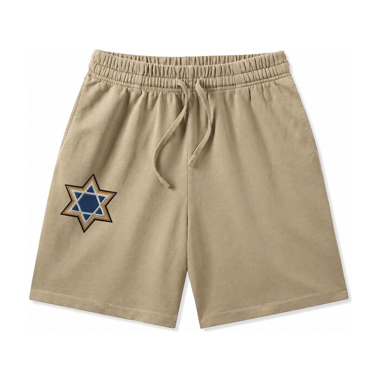 Star Of David Washed Shorts – Khaki