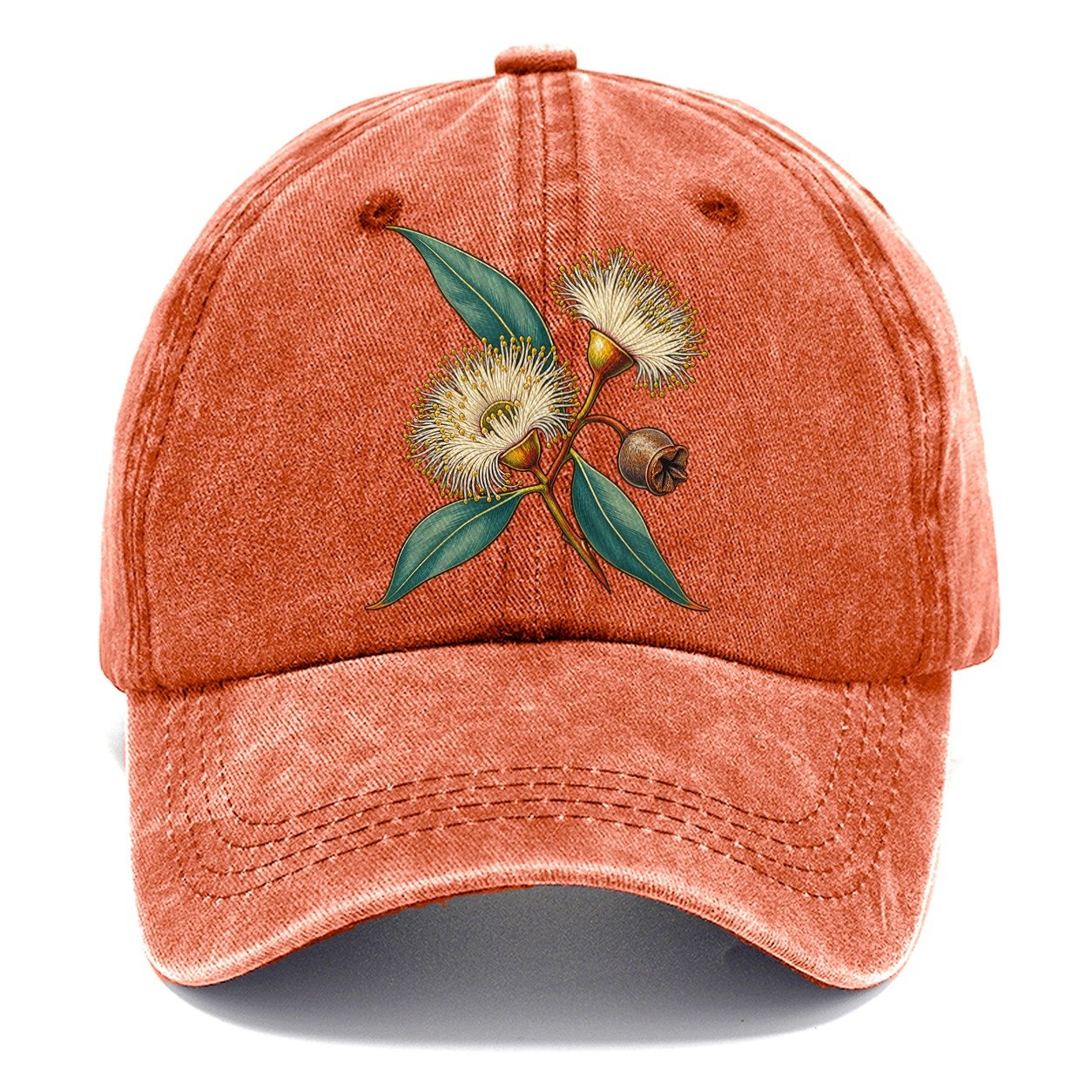 Tasmania Blue Gum Blossom And Capsule Australia Cultural Icons Classic Cap – Terracotta Clay