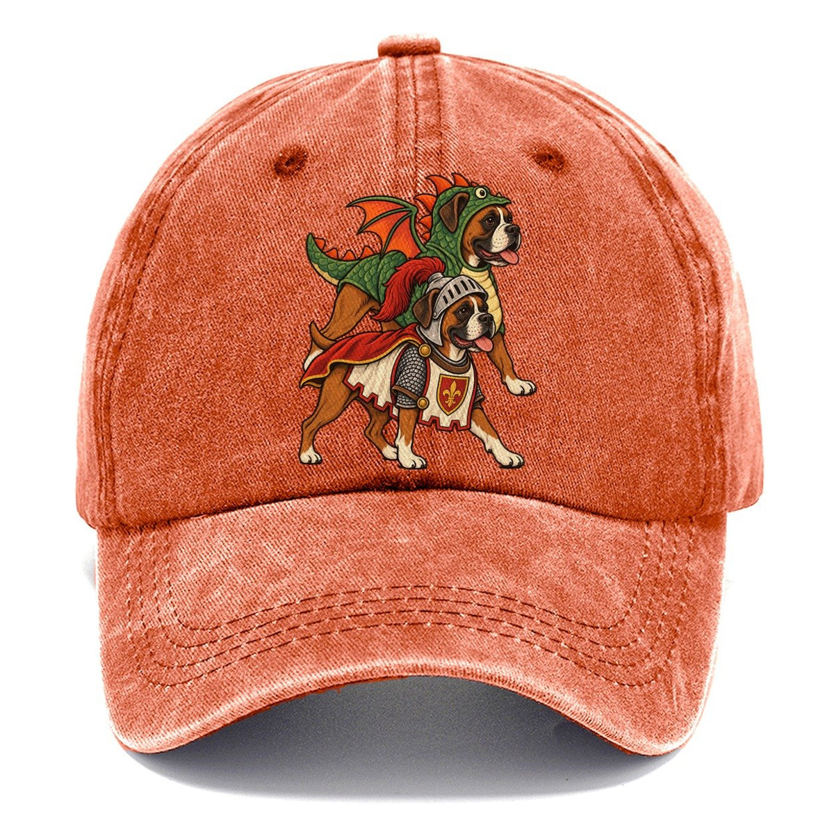 2 Boxers In Halloween Costumes Hdp 32 Parade Lineup Halloween Dog Parade Classic Cap – Terracotta Clay