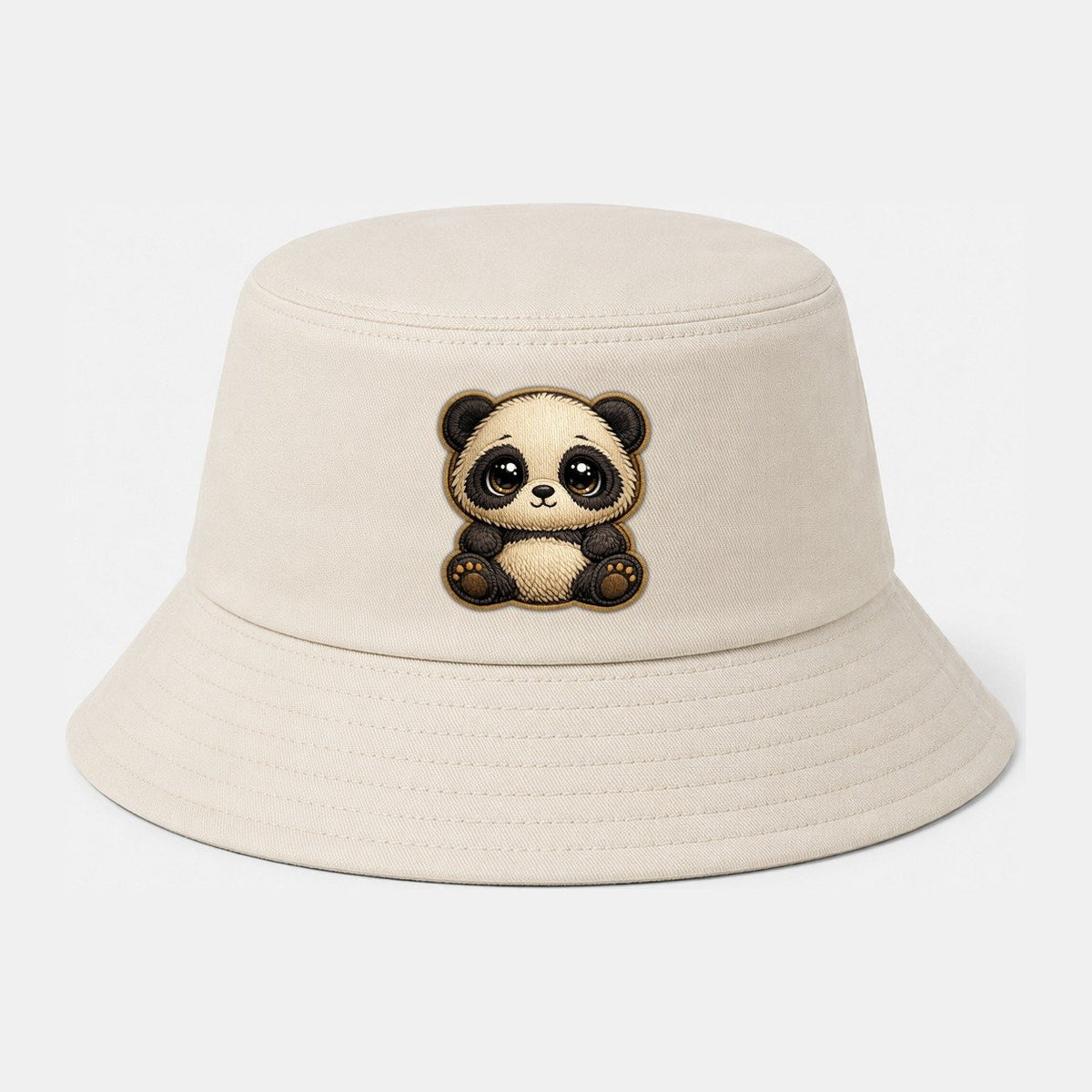 Baby Giant Panda Cub Cotton Bucket Hat – Off White