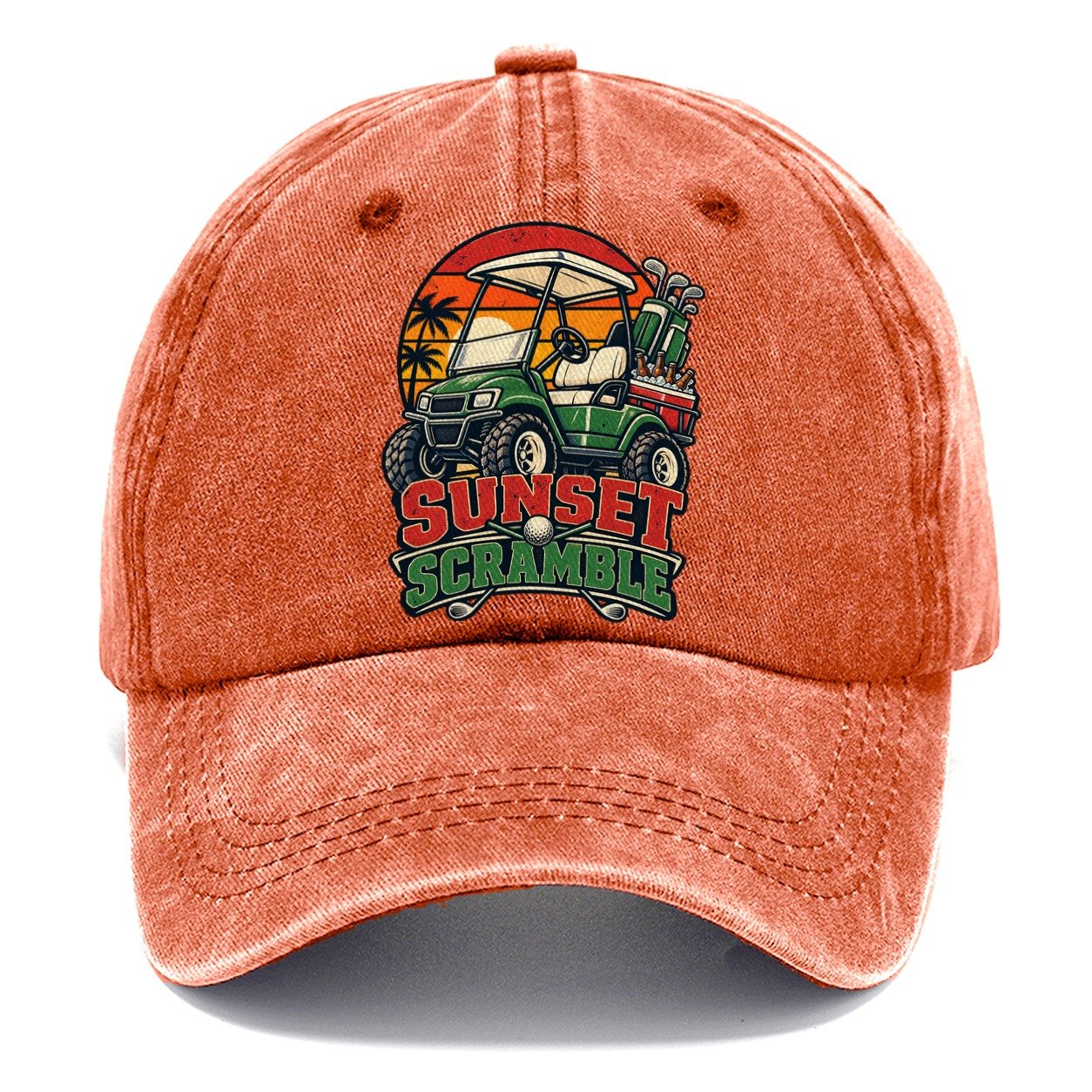 Sunset Scramble Golf Life Classic Cap – Terracotta Clay