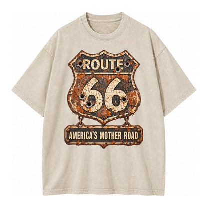 Route 66 Weathered Vintage T-shirt – Off White
