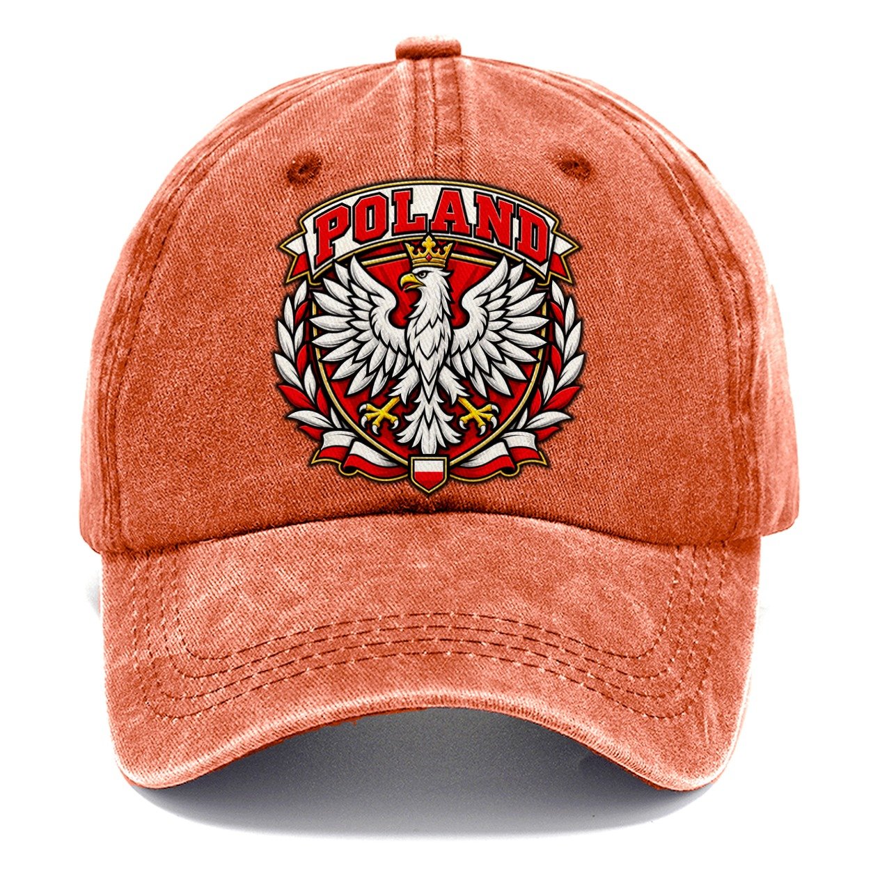 Poland Retro Badge Country Logos Classic Cap – Terracotta Clay
