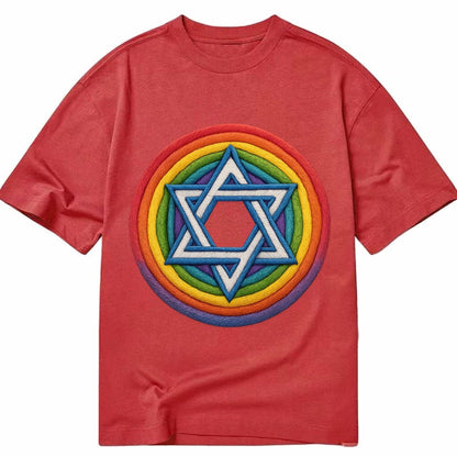 Rainbow Star Of David C8d987 Classic T-shirt – Red