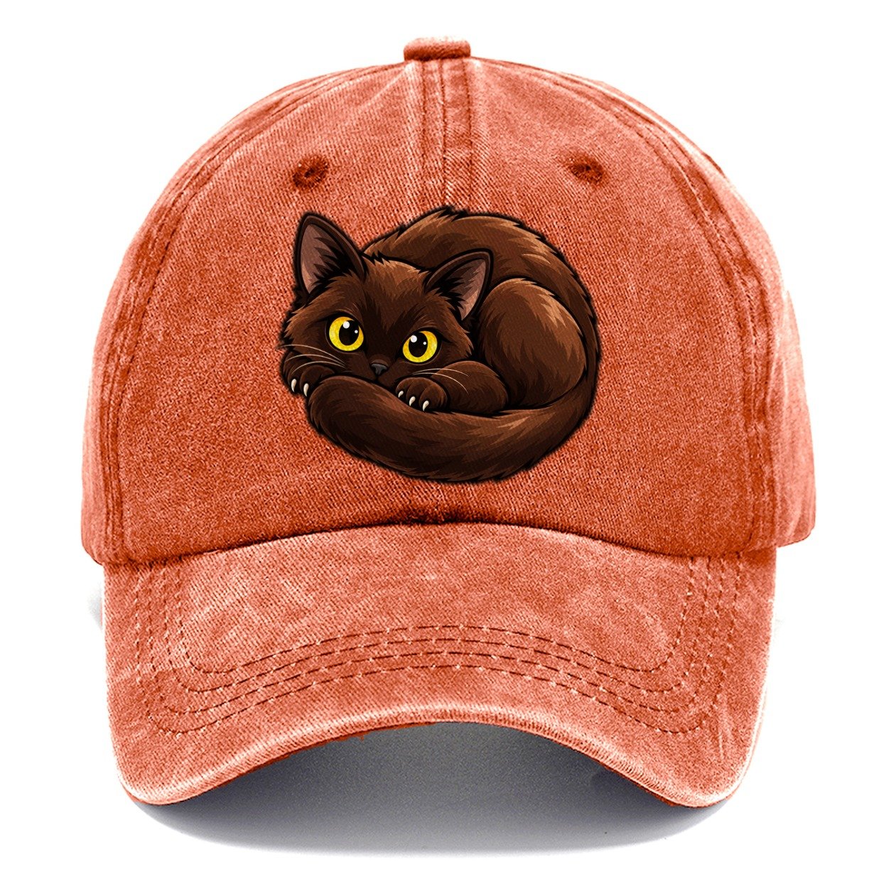 Burmese Curled Peeking Cats Classic Cap – Terracotta Clay