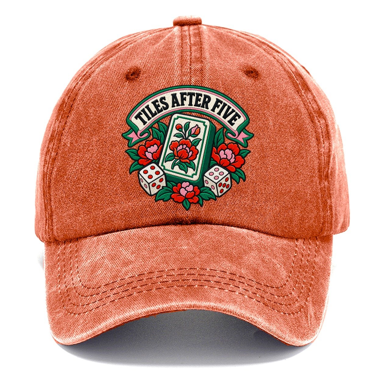 Tiles After Five Mahjong Game Night Classic Cap – Terracotta Clay