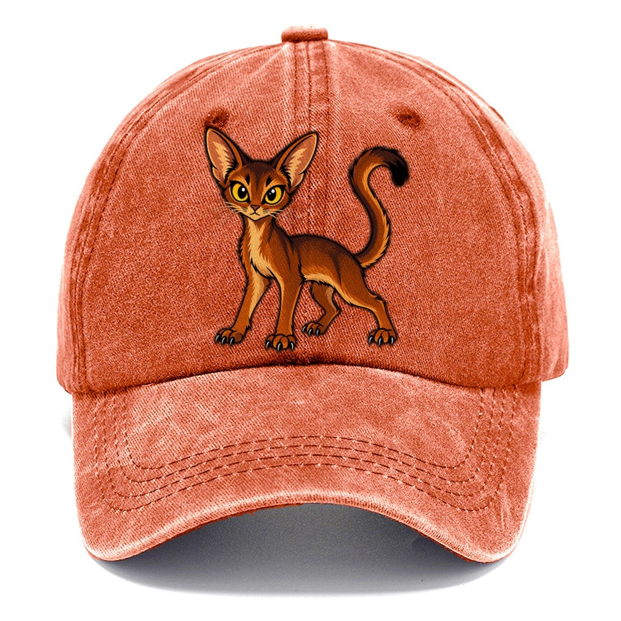 Abyssinian Alert Peeking Cats Classic Cap – Terracotta Clay