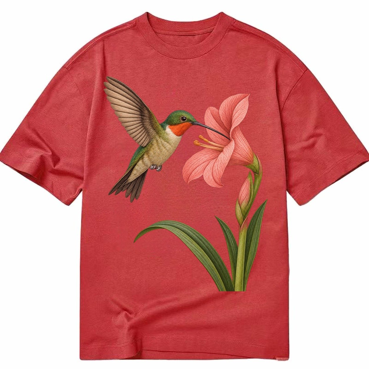 Hummingbird Haven Classic T-shirt – Red