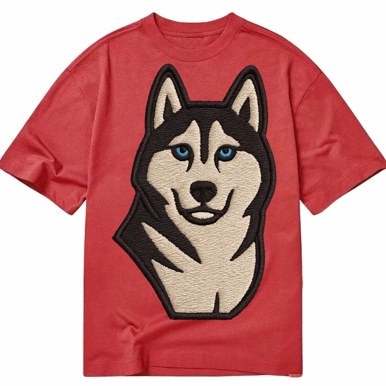 Husky Blue Eyes Close Up Portrait Classic T-shirt – Red